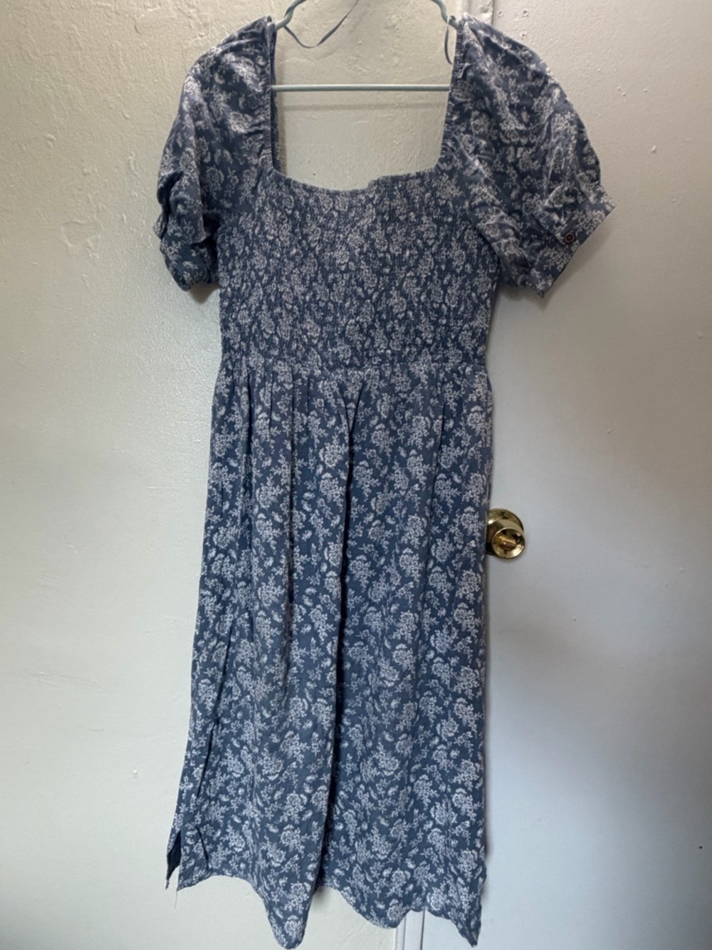 Blue Floral Midi Dress